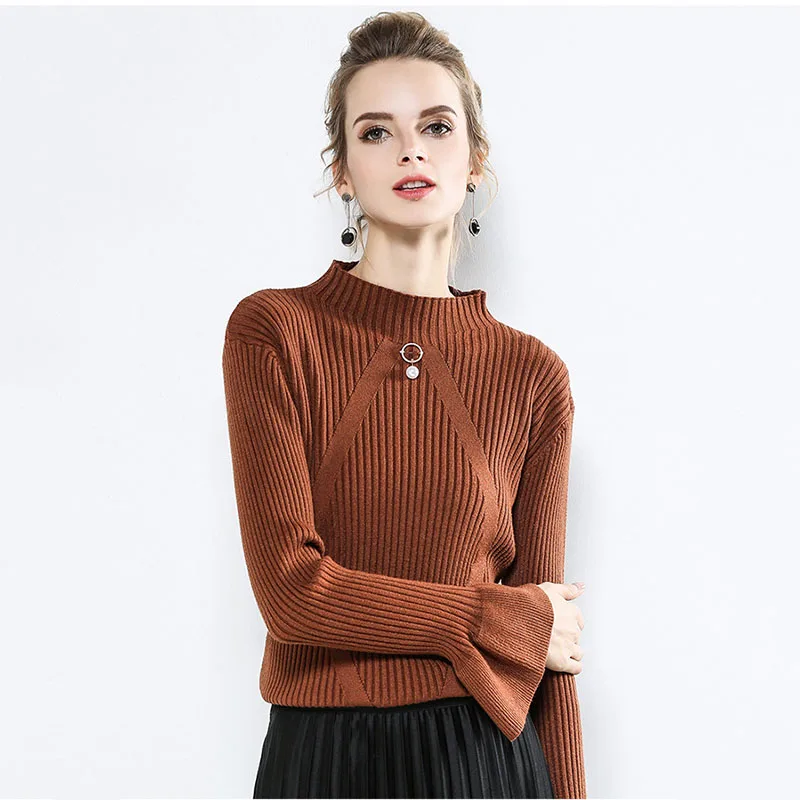 turtleneck flare sleeve top
