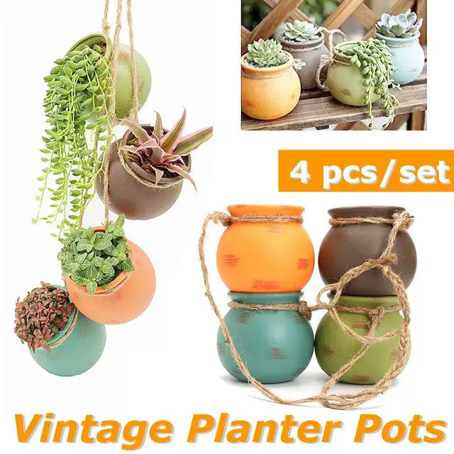 Vintage Ceramic Flower Pots Planter Outdoor Terra Cotta Hanging Vintage Ceramic Flower Pots Planter Outdoor Terra Cotta Hanging Baskets Vase Succulent Cactus Bonsai Indoor
