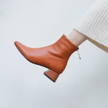 MLJUESE 2019 women ankle boots Sheepskin Rome style zippers pointed toe winter warm fur short plush boots women boots size 33-40