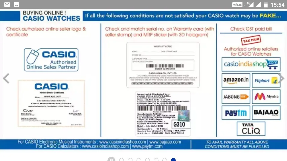 casio authorized online retailers