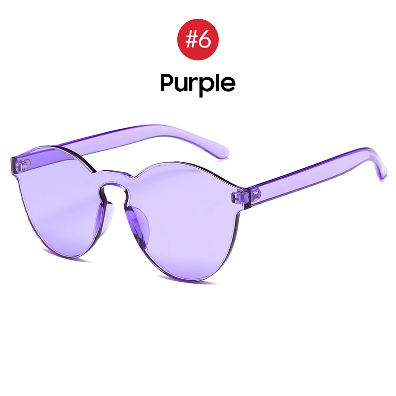 VIVIBEE Candy женские квадратные оранжевые роскошные солнцезащитные очки без оправы, женские градиентные оттенки, трендовые летние солнцезащитные очки для губ - Цвет линз: 6 Purple