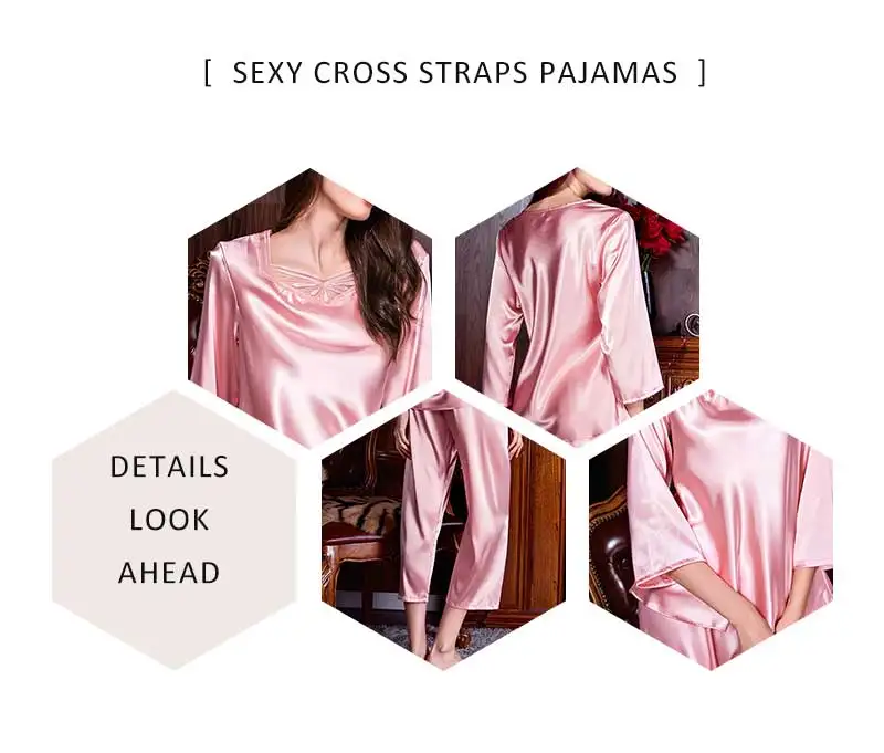 Caiyier шелковые пижамы для женщин, розовая ночная одежда, Весенняя однотонная Пижама, женские атласные пижамы, комплекты с длинным рукавом LSB7130