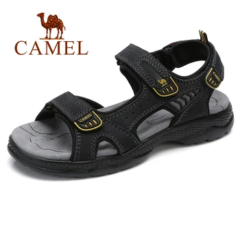 

CAMEL Men's Sandals Summer Comfortable Soft Light Cushioning bottom Genuine Leather Beach Men sandalias hombre