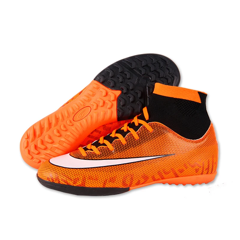 sufei Men High Ankle Football Boots Superfly Soccer Shoes TF Turf Kids Indoor Futsal Training Athletic Soccer Cleats 