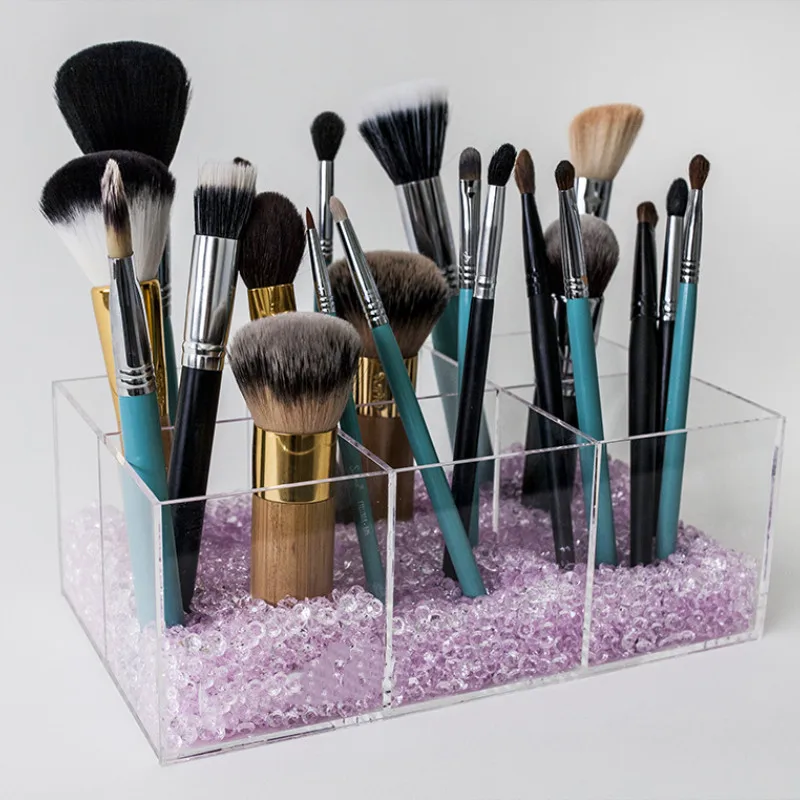 

Desktop 6-Grid Acrylic Make-up Tools Storage Box Makeup Brush Holder