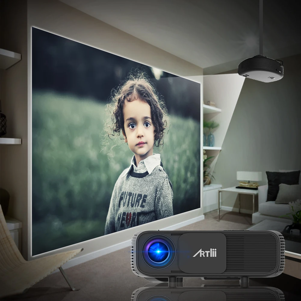 Artlii HD جهاز إسقاط السينما المنزلية ، 3500Lum دعم 1080 P ربط الروبوت IOS الهاتف الذكي المحمول عارض فيديو للألعاب والحزبية Artlii HD جهاز إسقاط السينما المنزلية ، 3500Lum دعم 1080 P ربط الروبوت IOS الهاتف الذكي المحمول عارض فيديو للألعاب والحزبية