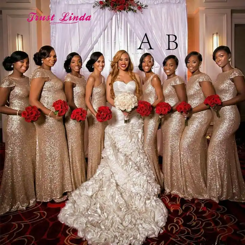 burgundy and gold wedding bridesmaid dresses
