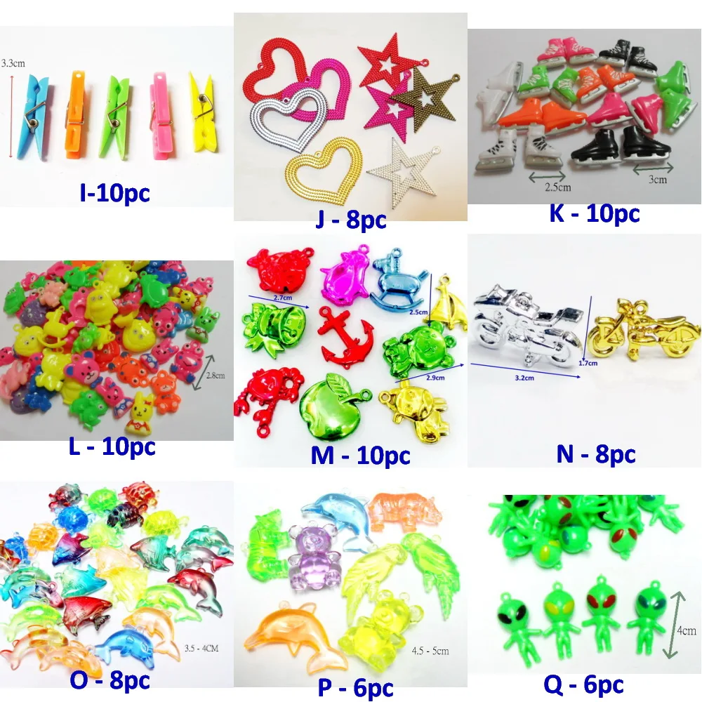 

VINTAGE Plastic Pendant Charms for Retro Fashion Jewellery Bead Cup Cake Topper Retro Fashion Jewellery Chain clip Mix