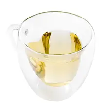 Двухстенные изолированные стеклянные кофейные кружки в форме сердца или чайные чашки-в форме сердца с двойными стенками-с ручкой