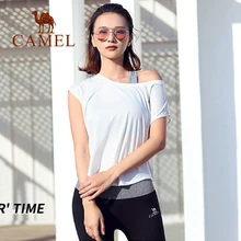 CAMEL Женская спортивная рубашка удобные расслабляющие дышащие упражнения с коротким рукавом футболки для йоги для спорта спортзала бега для женщин