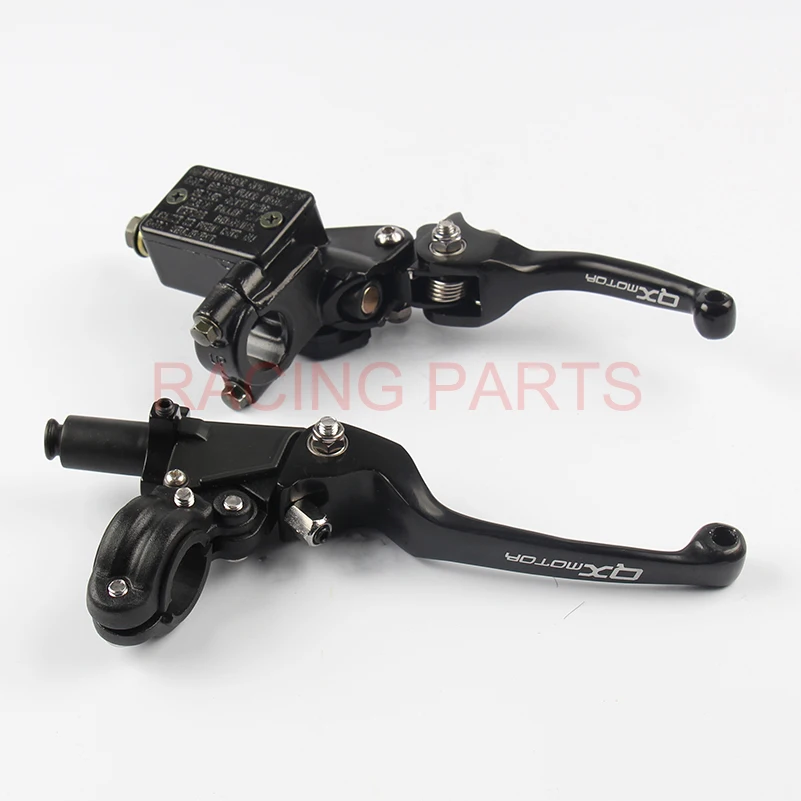 

QXMOTOR Logo CNC Folding Brake Lever ASV Clutch Lever With Front Pump For Motorcycle Dirt Bike Motocross CRF KLX YZF RMZ