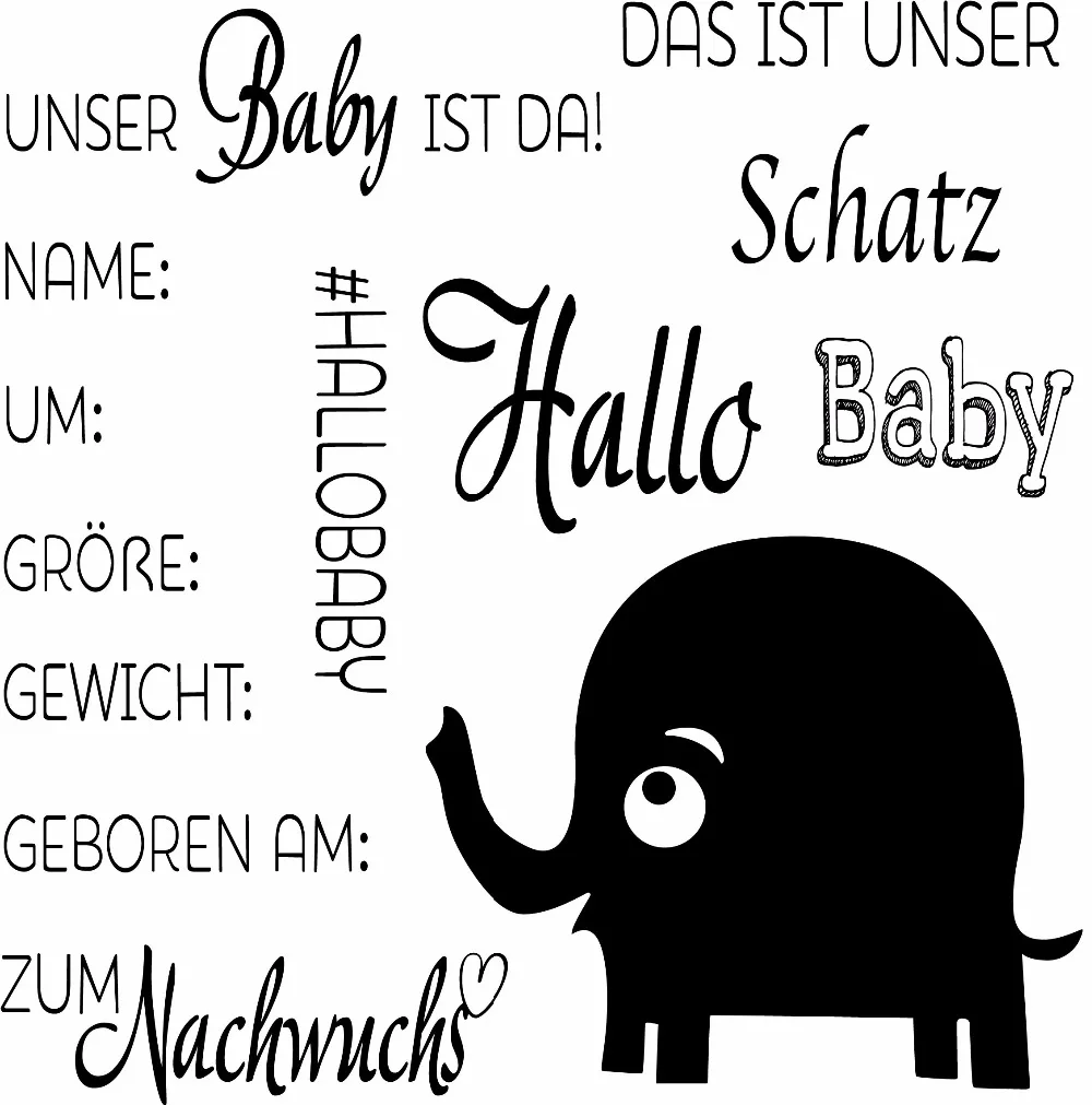 

German word Transparent Clear Silicone Stamp/Seal for DIY scrapbooking/photo album Decorative clear stamp A152