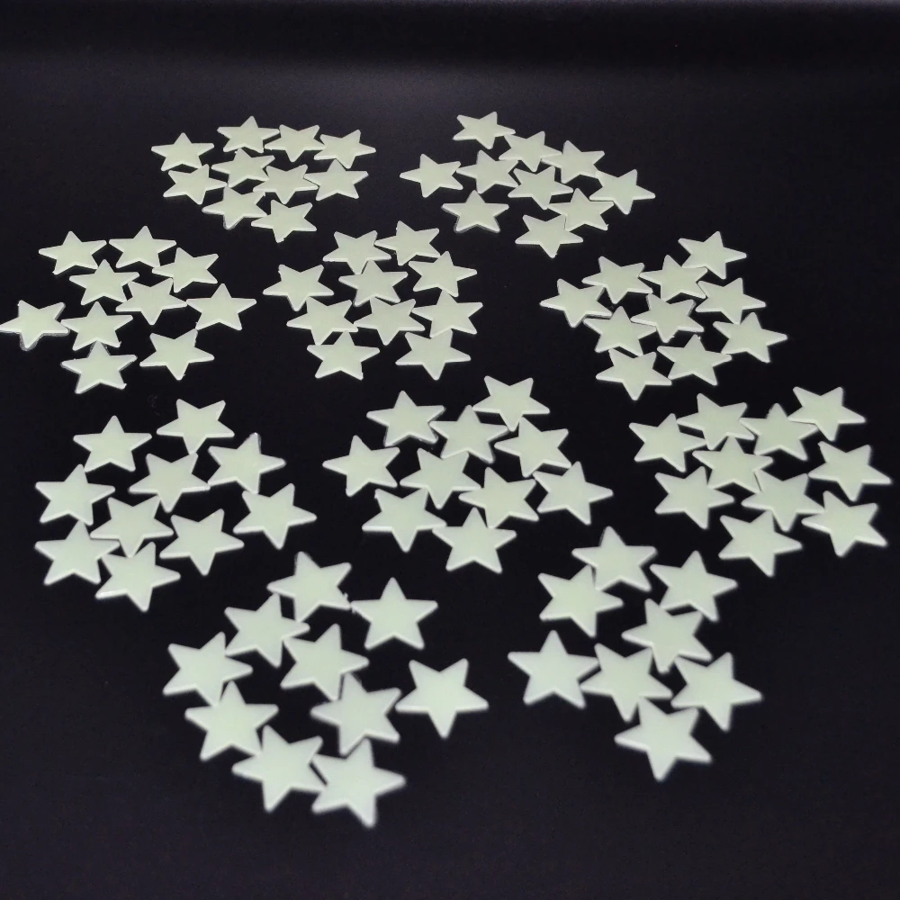 100 Pc Pack Night Luminous Stars Fluorescent 3d Wall Stickers Children S Bedroom Stickers Glow In The Dark Stars 3d Wall Stickers Wall Stickersticker Glow Aliexpress
