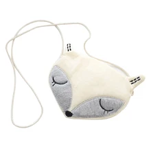 Детская Милая мини-сумка через плечо с изображением лисы и головы для телефона, сумка для монет