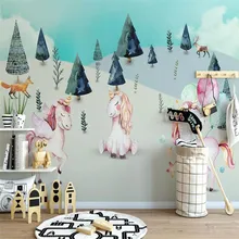 Unicorn hand-painted children's wall custom large wallpaper murals 3D photo wall manufacturers wholesale Unicorn hand-painted children's wall custom large wallpaper murals 3D photo wall manufacturers wholesale