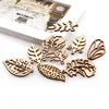 10Pcs DIY Wooden mixed leaf wood chips pendant  Embellishments Crafts Scrapbooking Supplies Hand-made Graffiti Buttons ► Photo 2/6