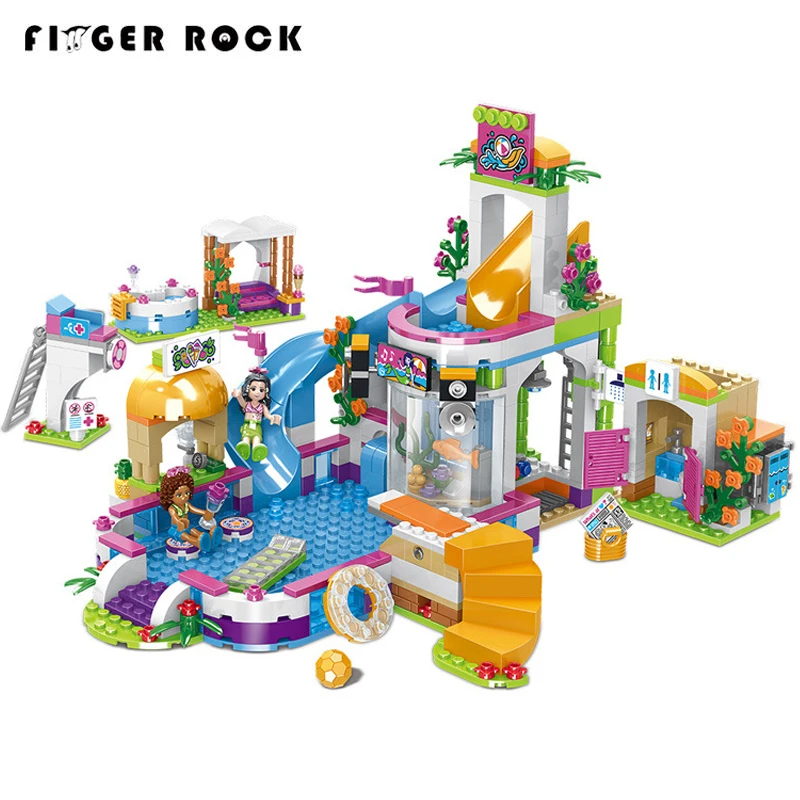 

3010 Building Blocks Model Heartlake Swimming Pool Bricks Toys With Figures Compatibel With LegoINGLYs 37029 For Children Gifts