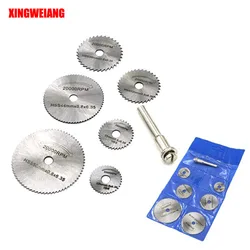 Lames de scie circulaire, outil rotatif HSS 22 /25 /32 /35 /44 /50mm, disques de coupe mandrin pour Dremel, 6 pièces 