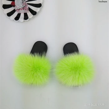 

Toddler Fox Slippers Kids Summer Rainbow Colorful Fur Child Home Slides Girl Flop Flips Raccoon Fluffy Cute Flats Boys Fashion