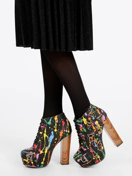 

Half Boots lace up heel and Platform