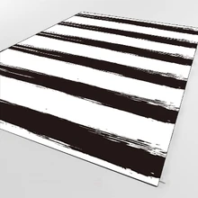 Else черный, белый цвет линии геометрический скандинавский 3d принт нескользящей микрофибры Гостиная Декоративные Современные моющийся коврик мат