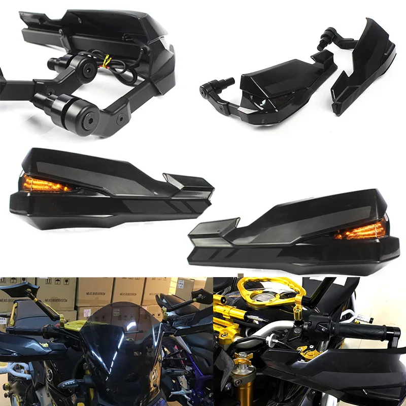 Мотоциклетный черный руль, ручная щетка, защитная рукоятка, защита для рук, светодиодный светильник для Yamaha FZ MT 09 XSR FZ09 MT09