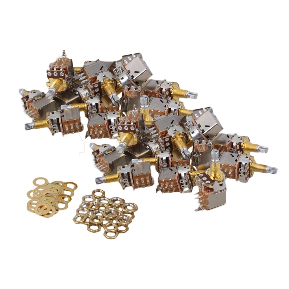 

Yibuy 60PCS B250k Potentiometer Guitar Control Push Pull 18mm Long Split Shaft