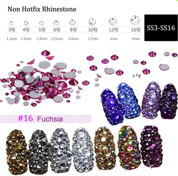 

Fuchsia Glass Rhinestone ss3 ss4 ss5 ss6 ss10 ss12 ss16 1440 Nail Art Decoration Flatback Glass Stones Shiny Gems DIY Gem(No.16)