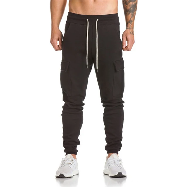 Multi Pockets Men Casual Sweatpants Trousers Drawstring Long Pants -in ...