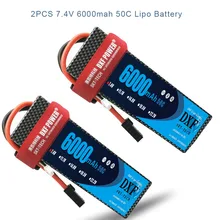DXF 7.4V 6000mAh 50C Max 100C LiPo Battery Pack 2S HardCase For 1/8 1/10 RC Car Model TRX Slash Emaxx DXF 7.4V 6000mAh 50C Max 100C LiPo Battery Pack 2S HardCase For 1/8 1/10 RC Car Model TRX Slash Emaxx