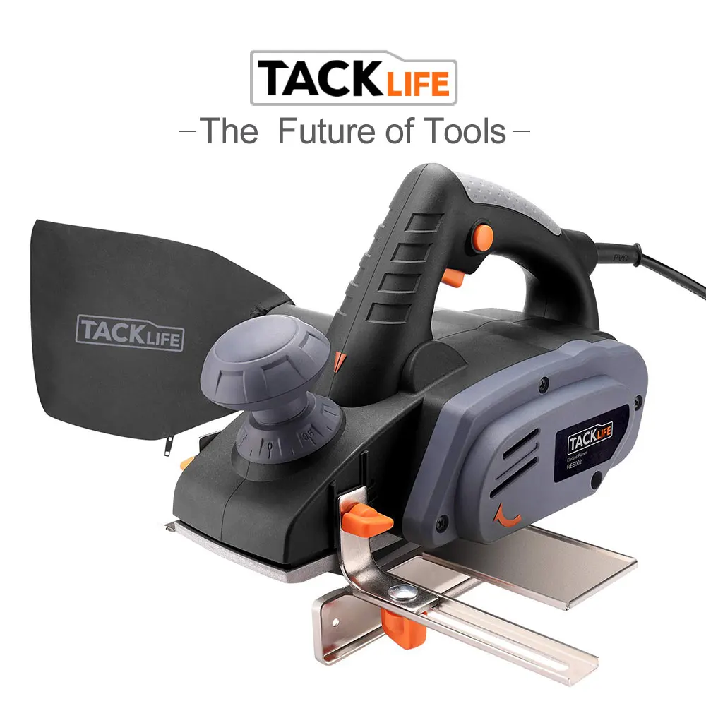 

Tacklife Electric Hand Planer 900W 16,000Rpm Planer with Adjustable Cut Depth Dust Bag Parallel Fence Bracket