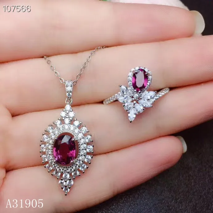 Muslimboutique De Joyeria Plata Ley 925 Con Incrustaciones Magnesio Natural Aluminio Granate Piedra Preciosa Femeni