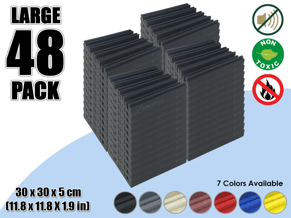 

Arrowzoom 48 pieces 11.8" x 11.8" x 1.9" Metro Diffuser Panel Tile Studio Sound Absorbing Acoustic Foam Treatment