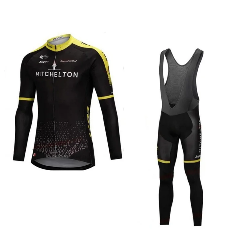 

winter fleece 2018 pro team mitchelton cycling jersey sets warmer bike cloth jacket MTB Ropa Ciclismo Bicycle maillot gel pad