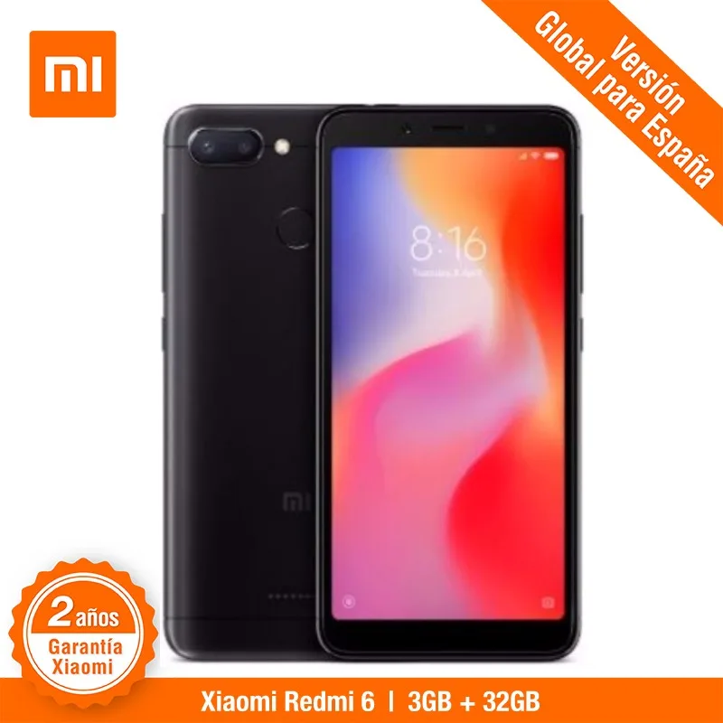 

[Global Version for Spain] Xiaomi Redmi 6 (Memoria interna de 32GB, RAM de 3GB, Camara dual de 12 + 5 MP)