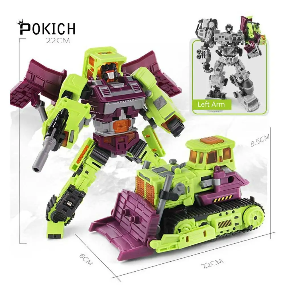 Pokich Devastator трансформация G1 GT негабаритных 6в1 Bonecrusher скребок Гравитация Mixmaster крюк ко фигурка Робот Игрушки - Цвет: 04