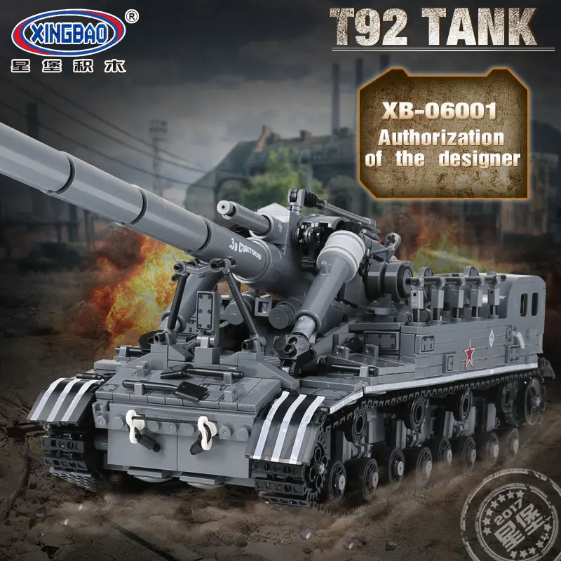 1832 PCS Army Tank MOC Military World War 2 the T92 Tank Set Legoinglys Technic Weapons Model Building Blocks Bricks Toys Gifts