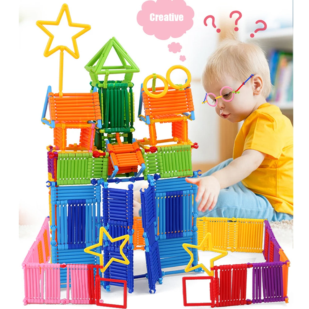 

3D DIY Creative Intelligence Magic Stick Blocks 256pcs Accessories Educational Building Block Toys for Children Gifts