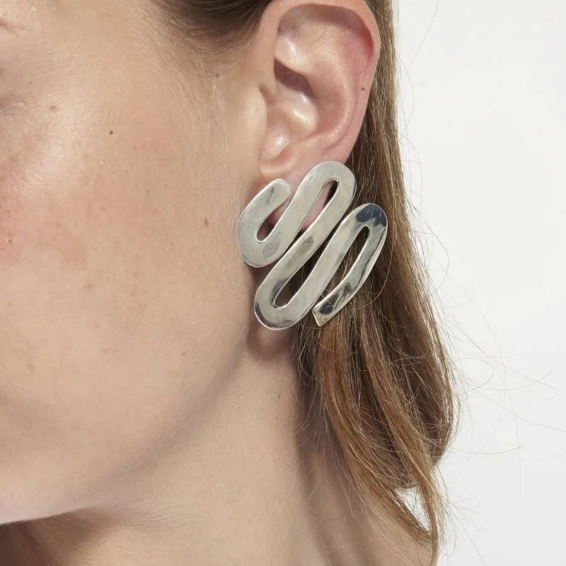DoreenBeads Hyperbole шикарные серьги в форме змеи золотистого серебристого цвета