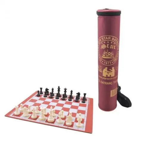 

Plastic Tournament Chess Set, Roll-up Mat Travel Amusement Gift 37.5cm x 37.5 cm