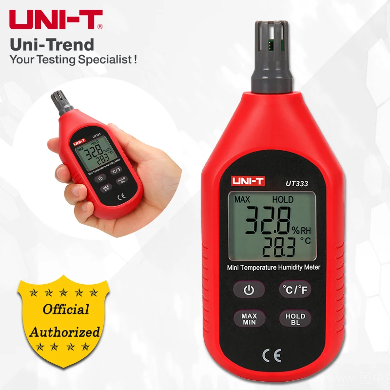 Goede UNI T UT333 UT333BT Mini Temperatuur vochtigheidsmeter; Industriële Home Hygrometer, LCD Backlight, Lage Batterij Indicatie