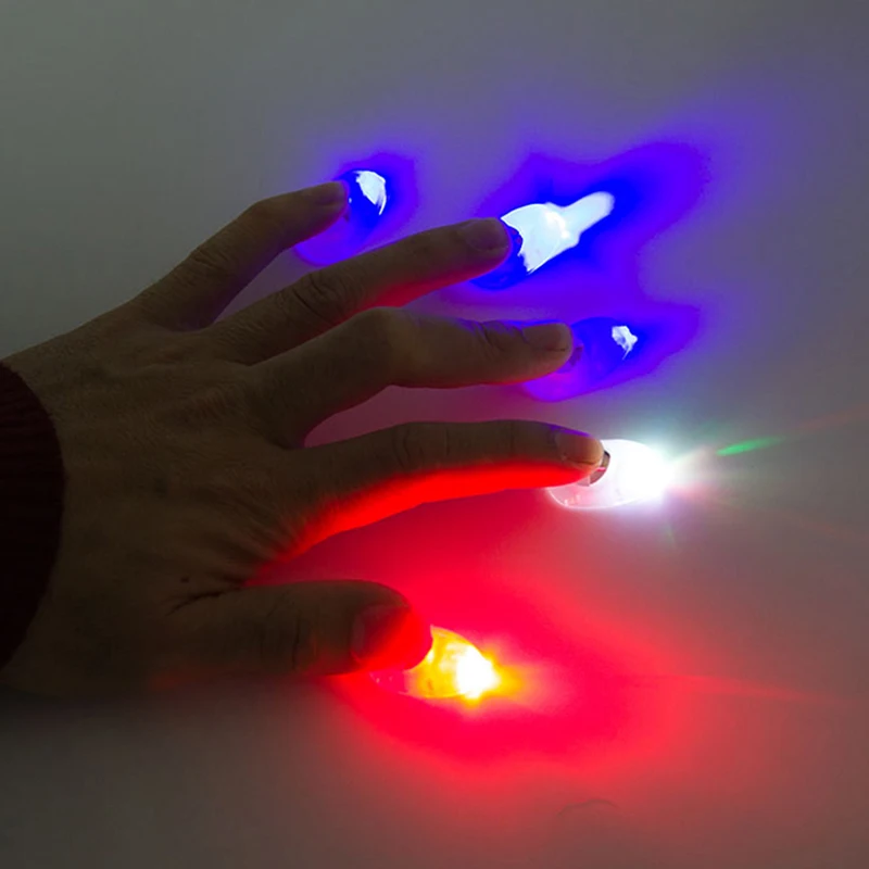 

8pcs/LED Light Dancing Finger Magic Trick Props Kids Amazing Glow Thumb Light Street Magic for Magicians Beginner