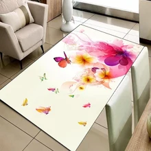 Белый Розовый Цветы Желтый Цветочный Бабочка 3d принт Нескользящая микрофибра Гостиная декоративный современный моющийся коврик