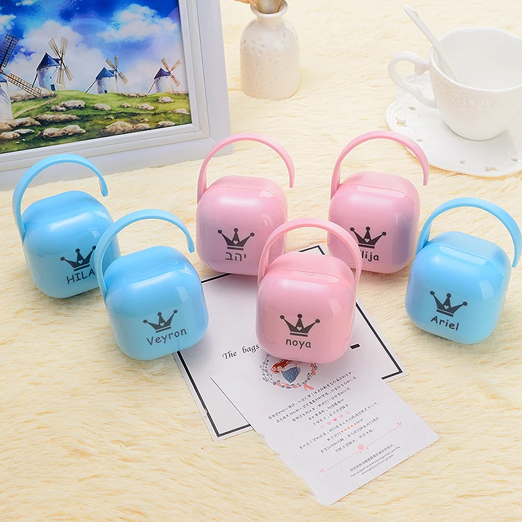MIYOCAR any name any text photo can make pacifier storage box Dustproof Soother Container pacifier travel box safe and unique