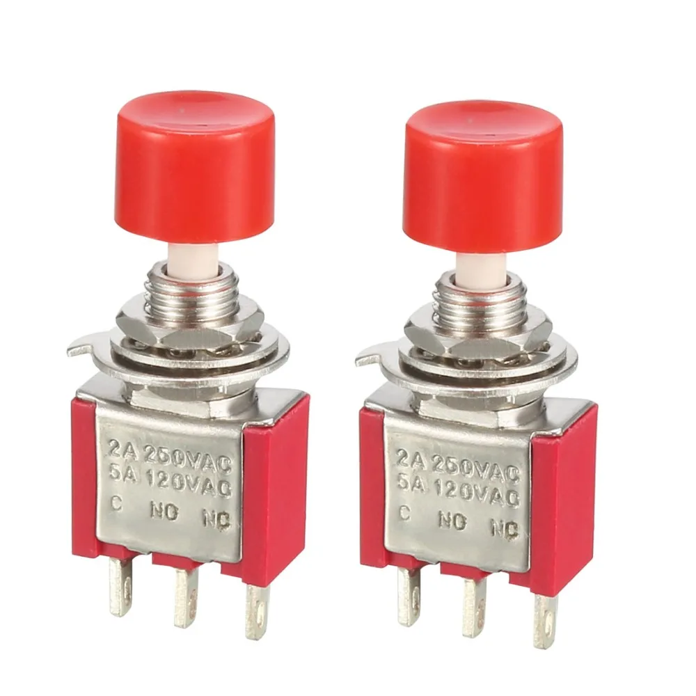

UXCELL 6mm Mounting Hole Red Momentary Push Button Switch DPDT NO OR NO-NC Switch Accessories Electrical Equipment Supplies 2pcs
