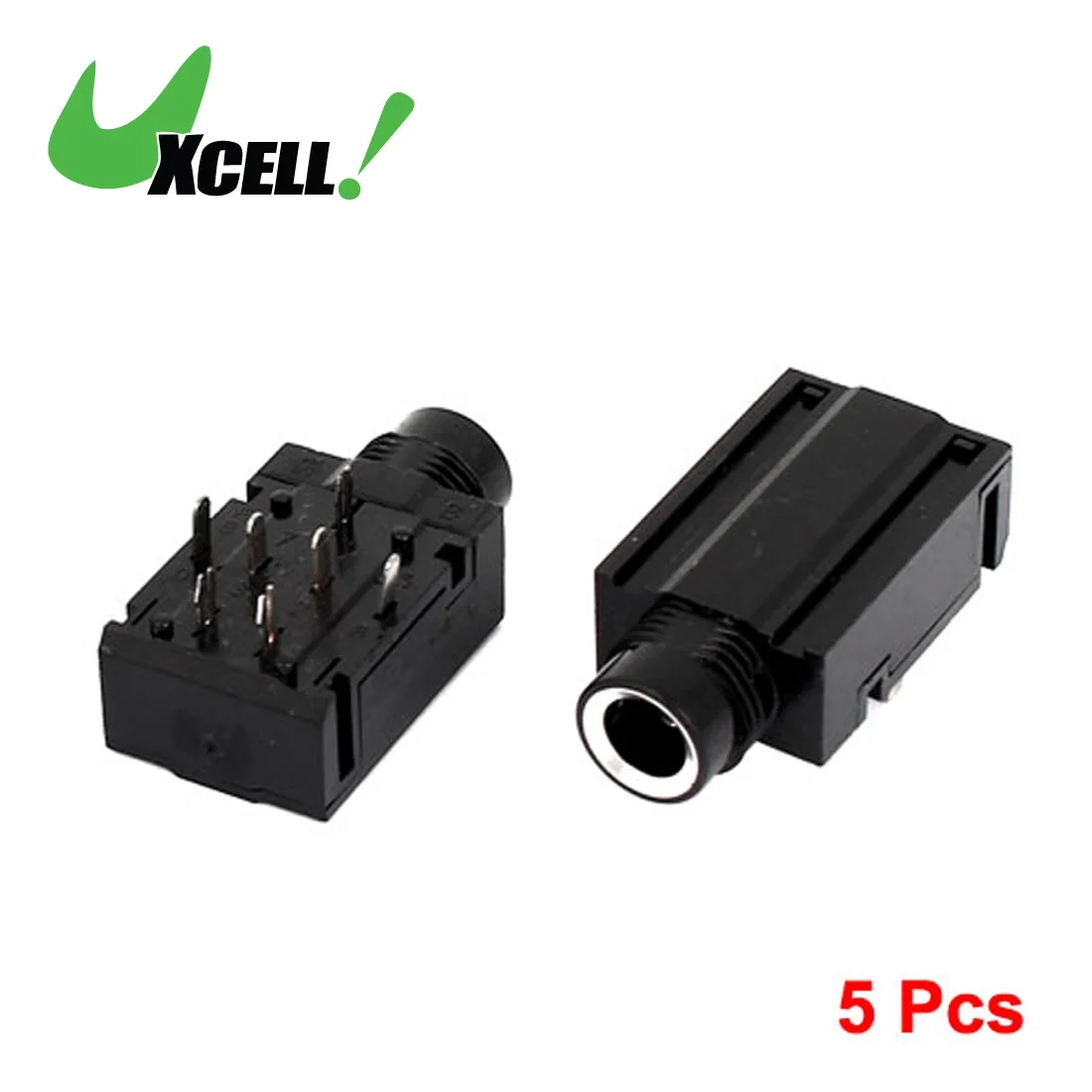 UXCELL 5 Pcs 7 Pins 1/4" 6.35Mm Headphone Stereo Jack Pcb Panel Mount