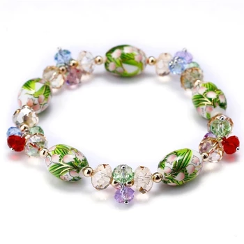 

SWAN JEWELRY Fashion Statement Jewelry Handmade DIY Exquisite Crystal Elegant Green Hand painted Beads Charm Bracelets Girls