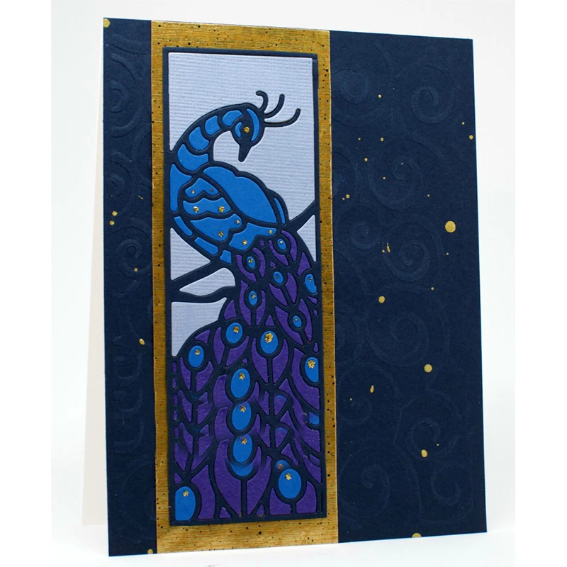 

Vertical Peacock Strip Cutting Die Stencil Paper Card Album Making DIY Template Stencil Embossing Handmade Decoration New 2019