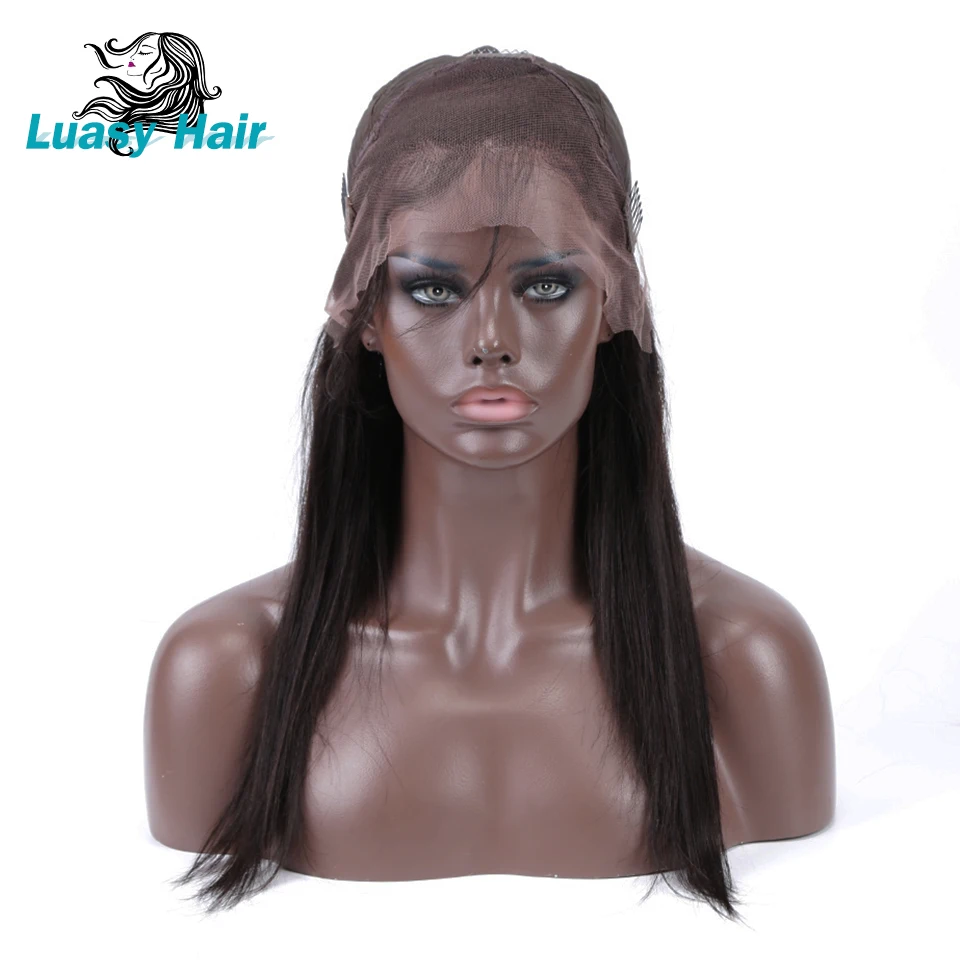 13*4 человеческие волосы на кружеве парики для черных женщин с детскими волосами предварительно выщипывающийся Отбеленный узел бразильские волосы remy парик шнурка Luasy волосы