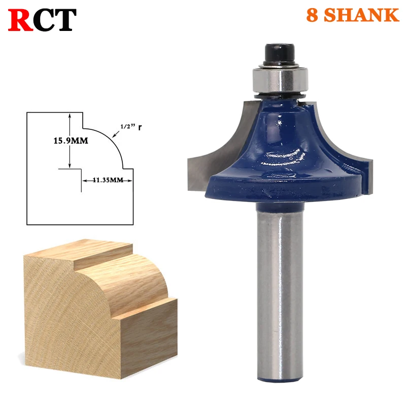 

Round Over Beading Edging Router Bit - 3/4" Radius - 8" Shank